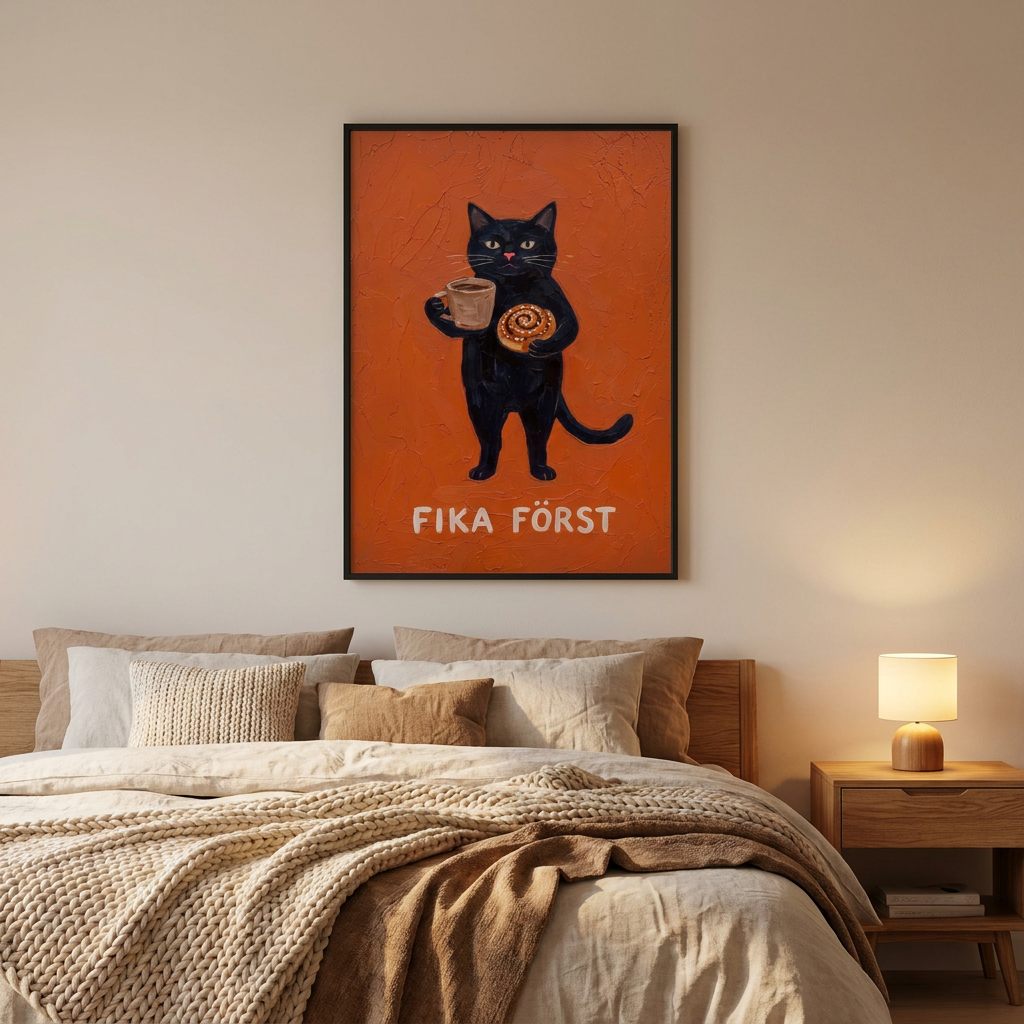 Fika Rst Poster framed in an interior