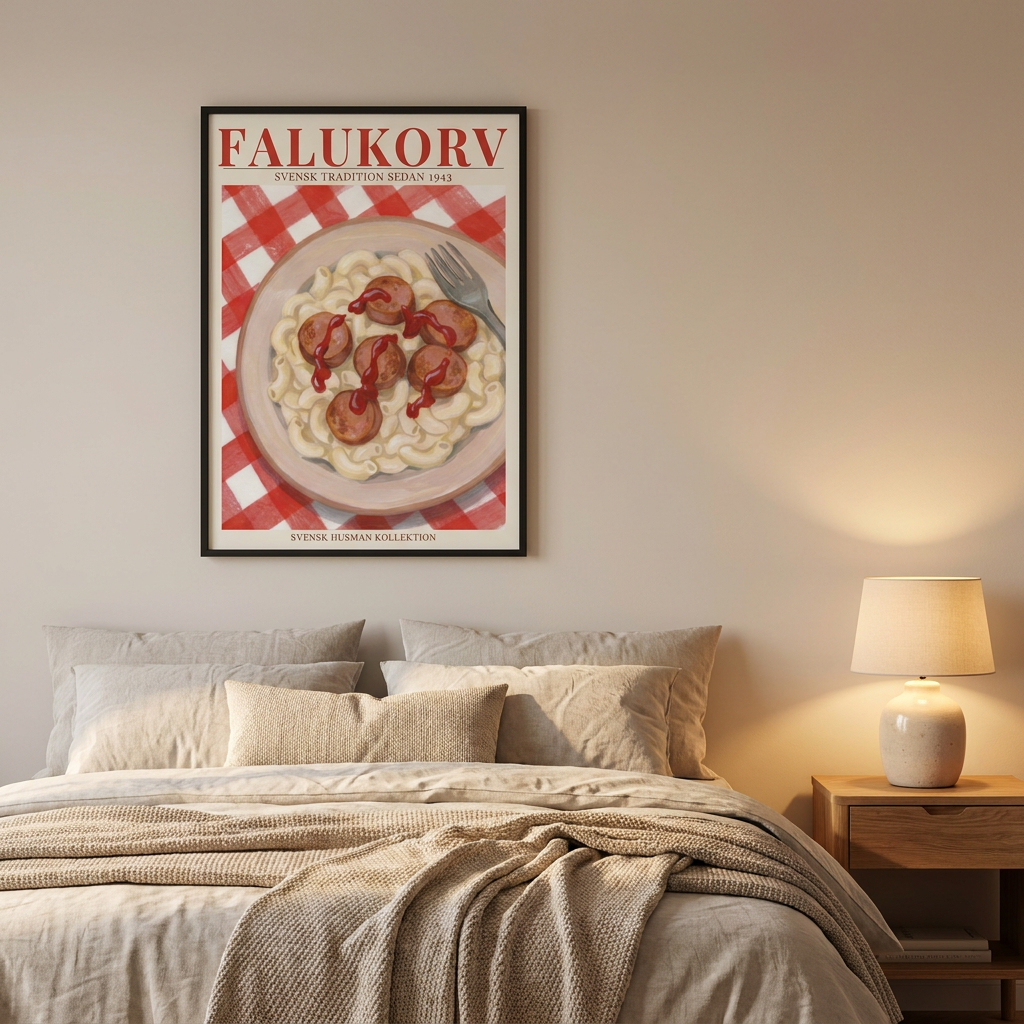 Falukorv Poster framed in an interior