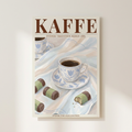 Kaffe Poster shown cleanly on a wall