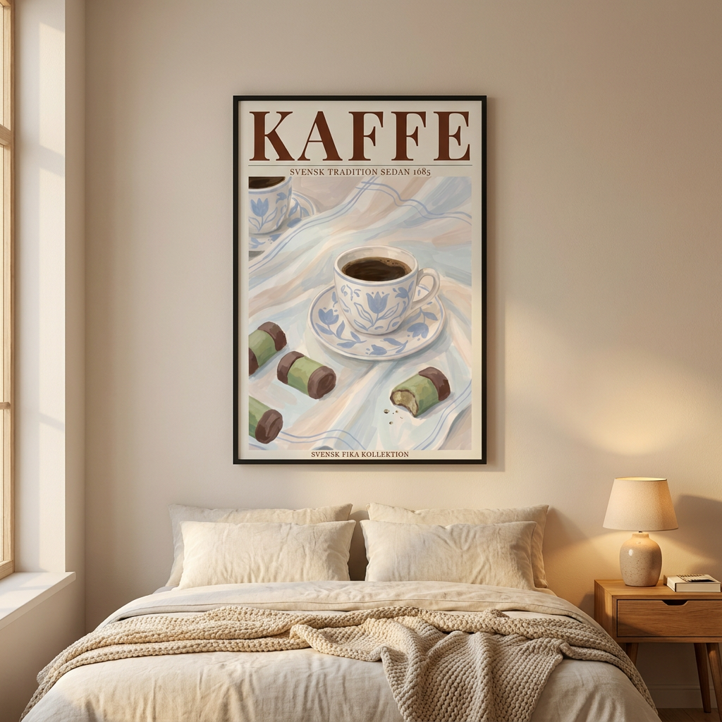 Kaffe Poster framed in an interior