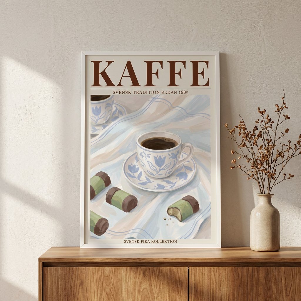 Kaffe Poster framed in an interior