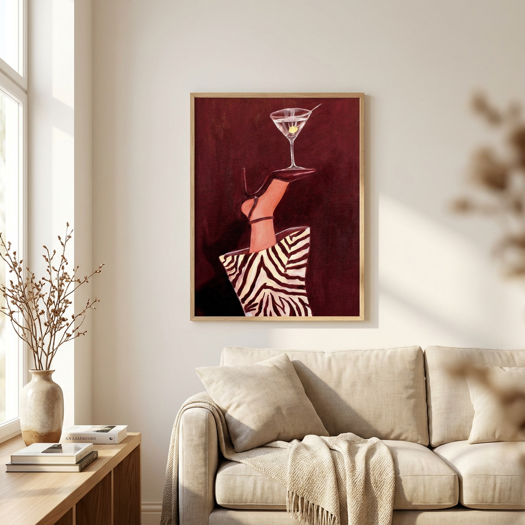 Tea Rudolf Olive Singular Poster framed in an interior