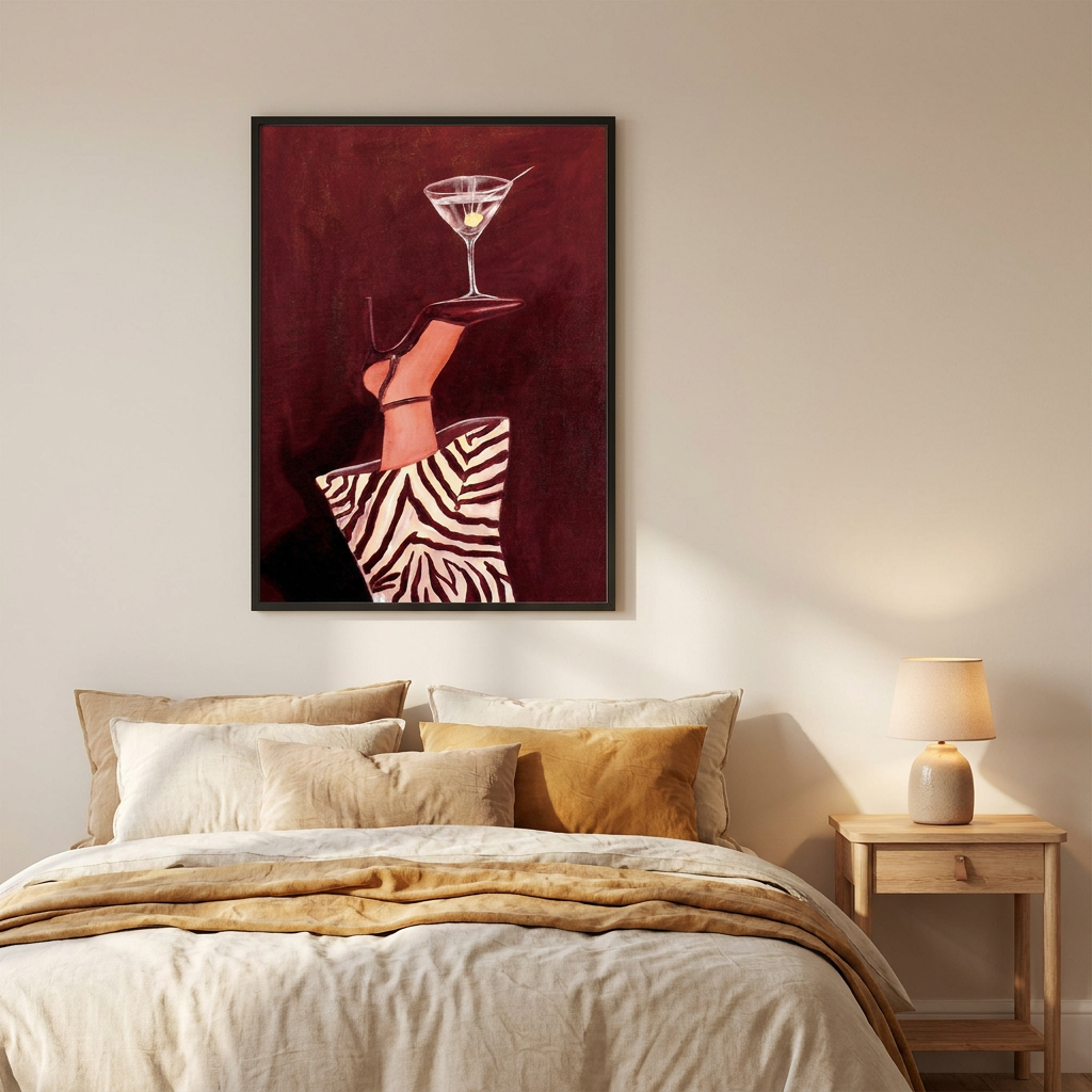 Tea Rudolf Olive Singular Poster framed in an interior