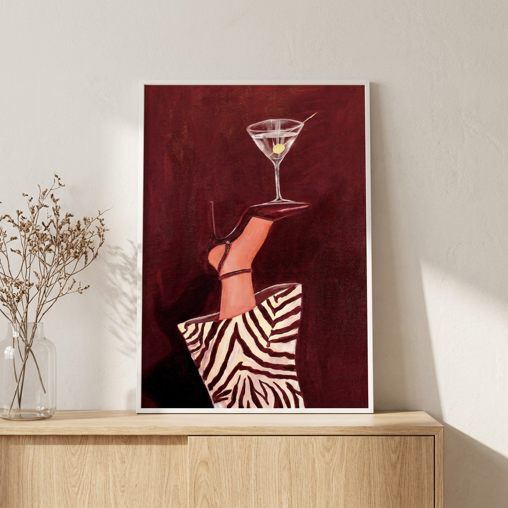 Tea Rudolf Olive Singular Poster framed in an interior