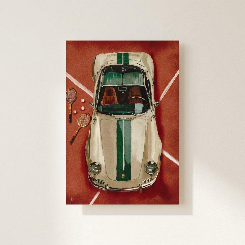 Ekaterina Zagorska Tennis Club Poster shown cleanly on a wall