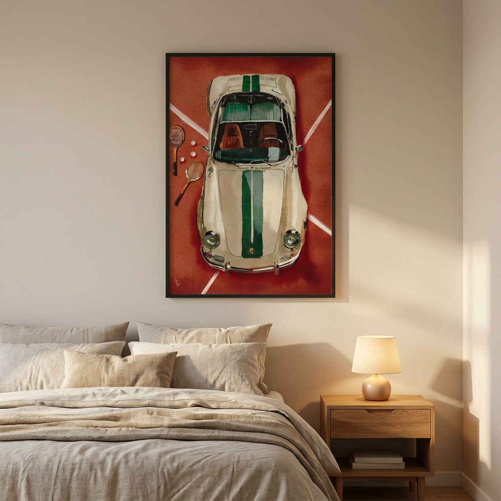 Ekaterina Zagorska Tennis Club Poster framed in an interior