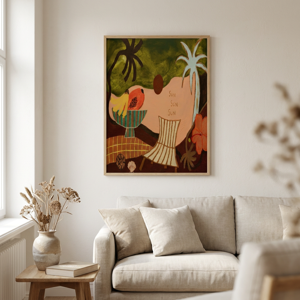 Britney Turner Sunsunsun Poster framed in an interior
