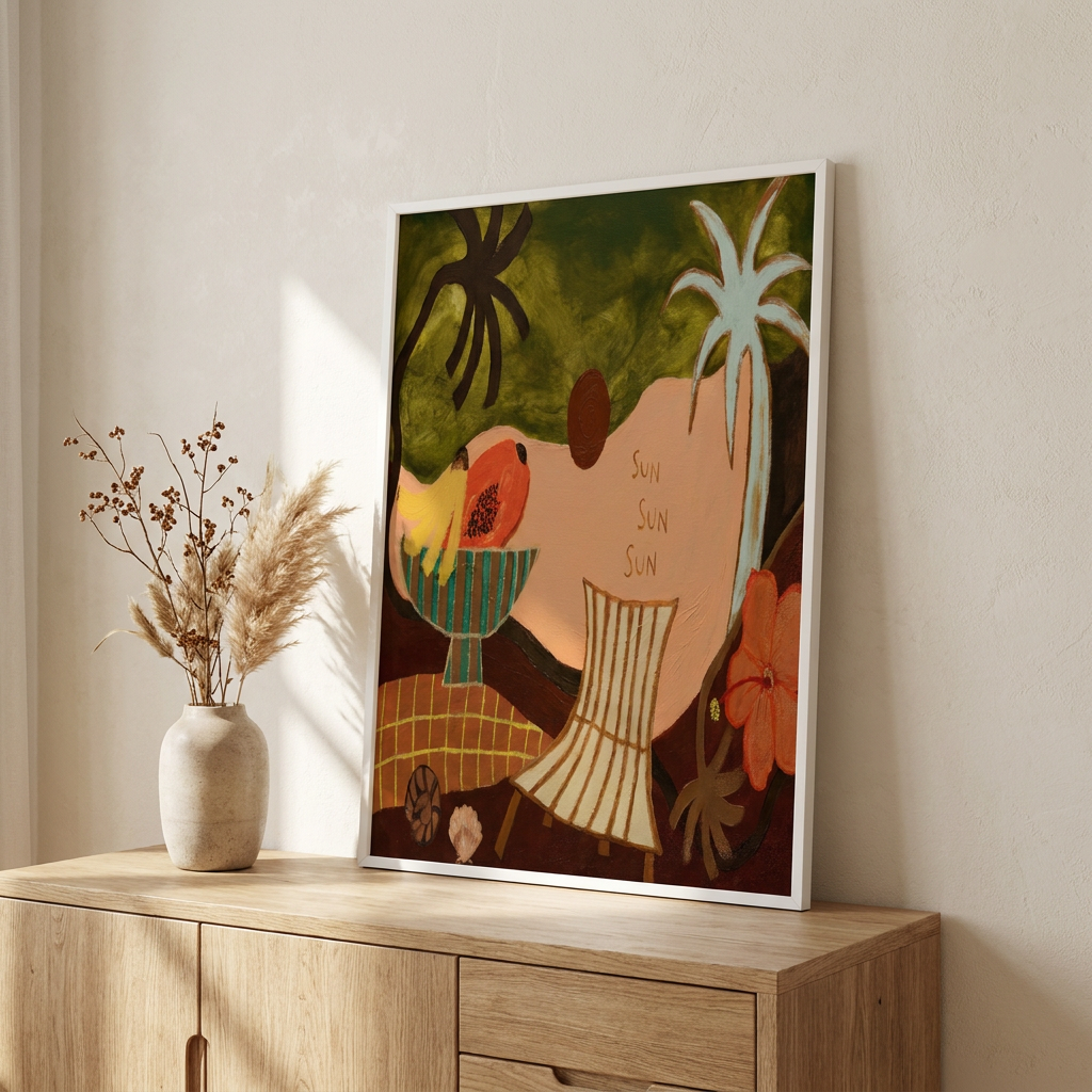 Britney Turner Sunsunsun Poster framed in an interior