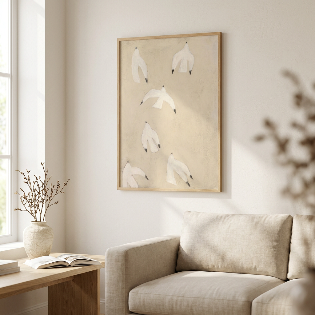 Flightmode Poster framed in an interior