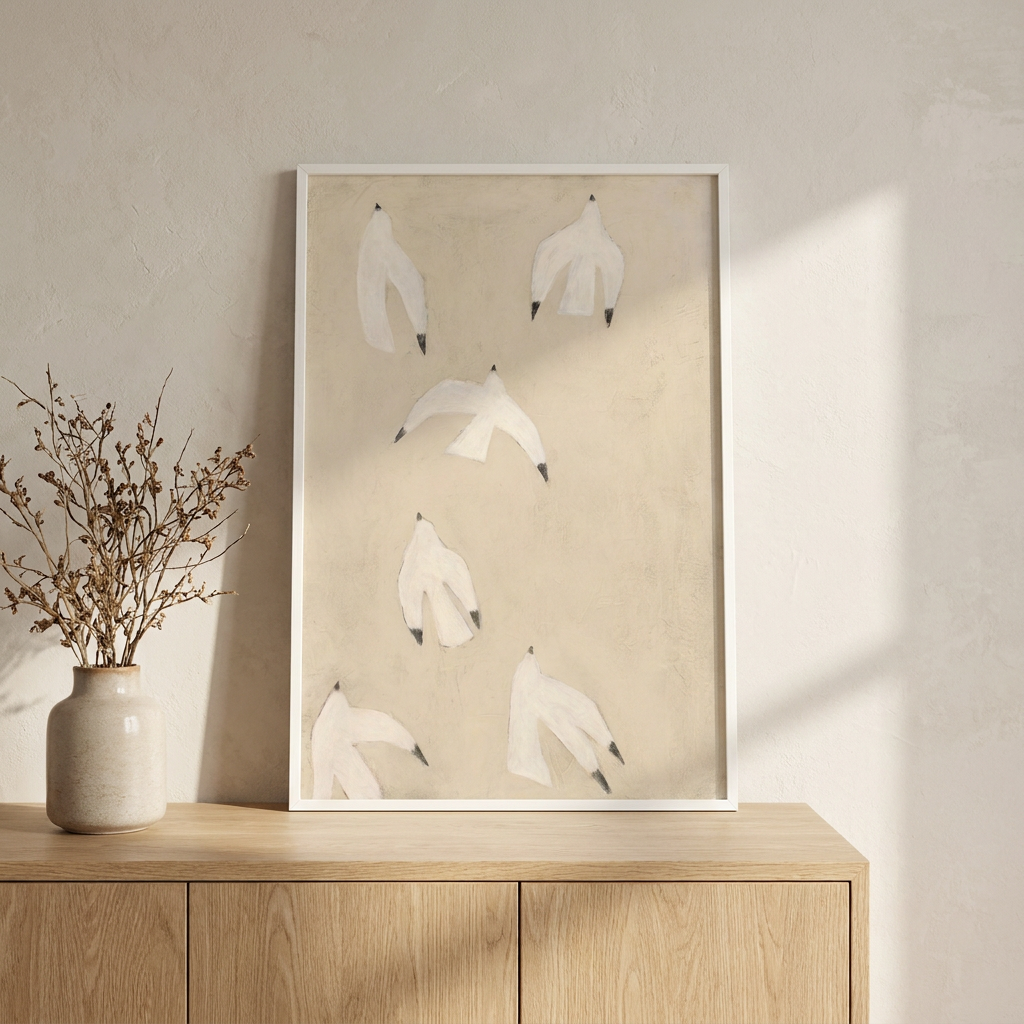 Flightmode Poster framed in an interior