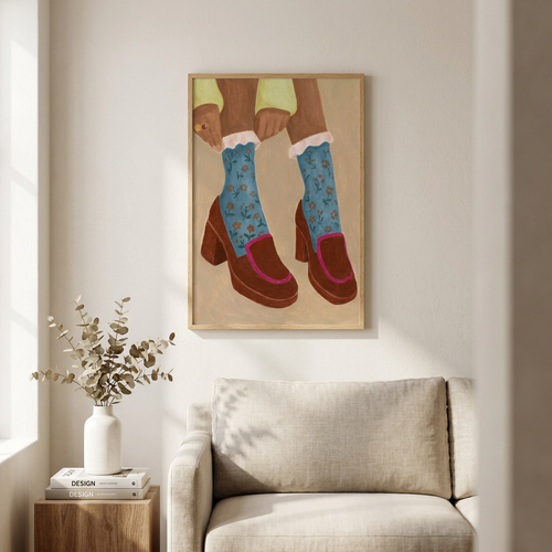 Almost Out Door Poster framed in an interior