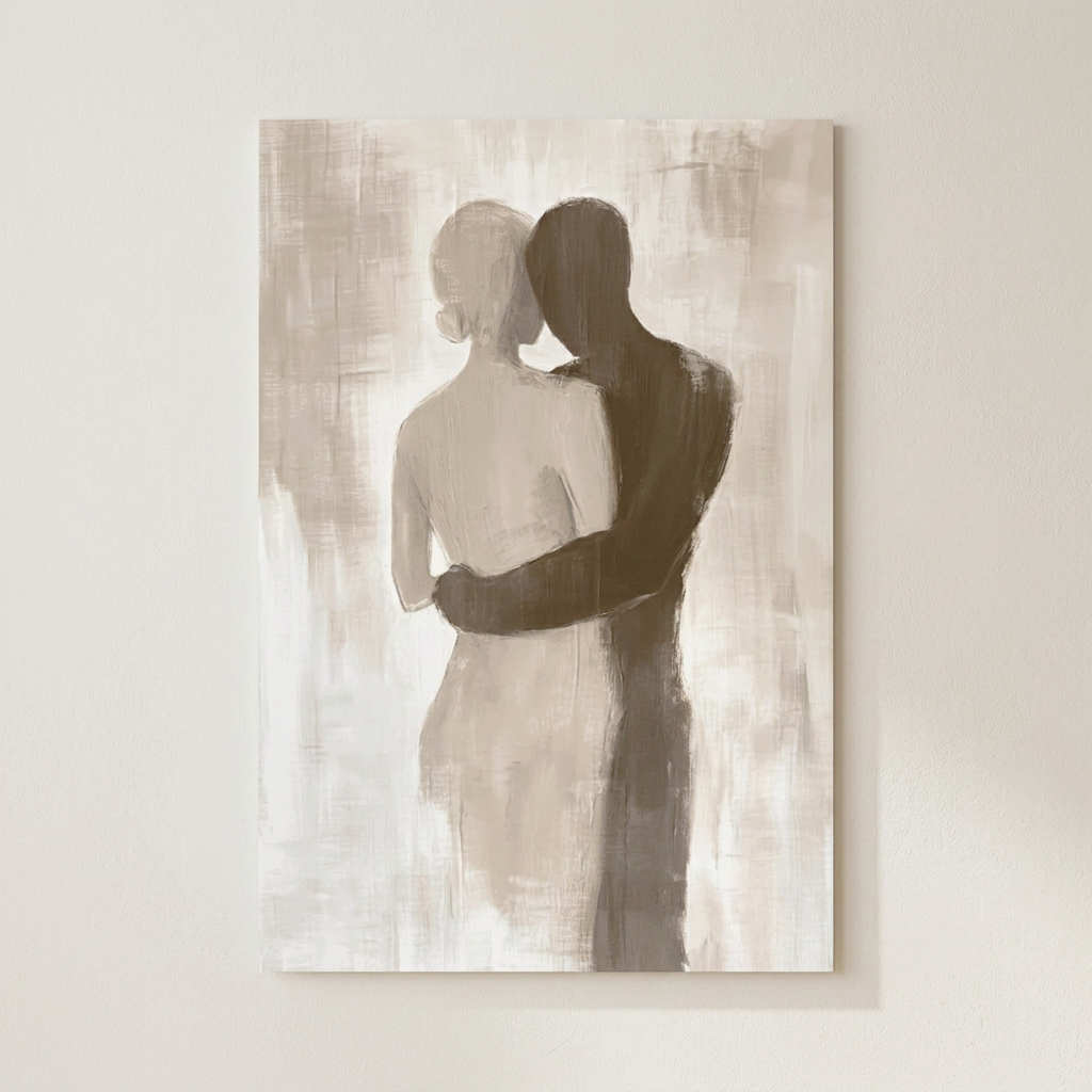 Abstract Love Poster shown cleanly on a wall