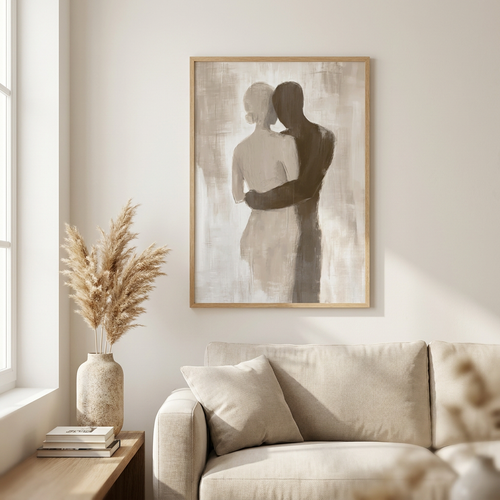 Abstract Love Poster framed in an interior