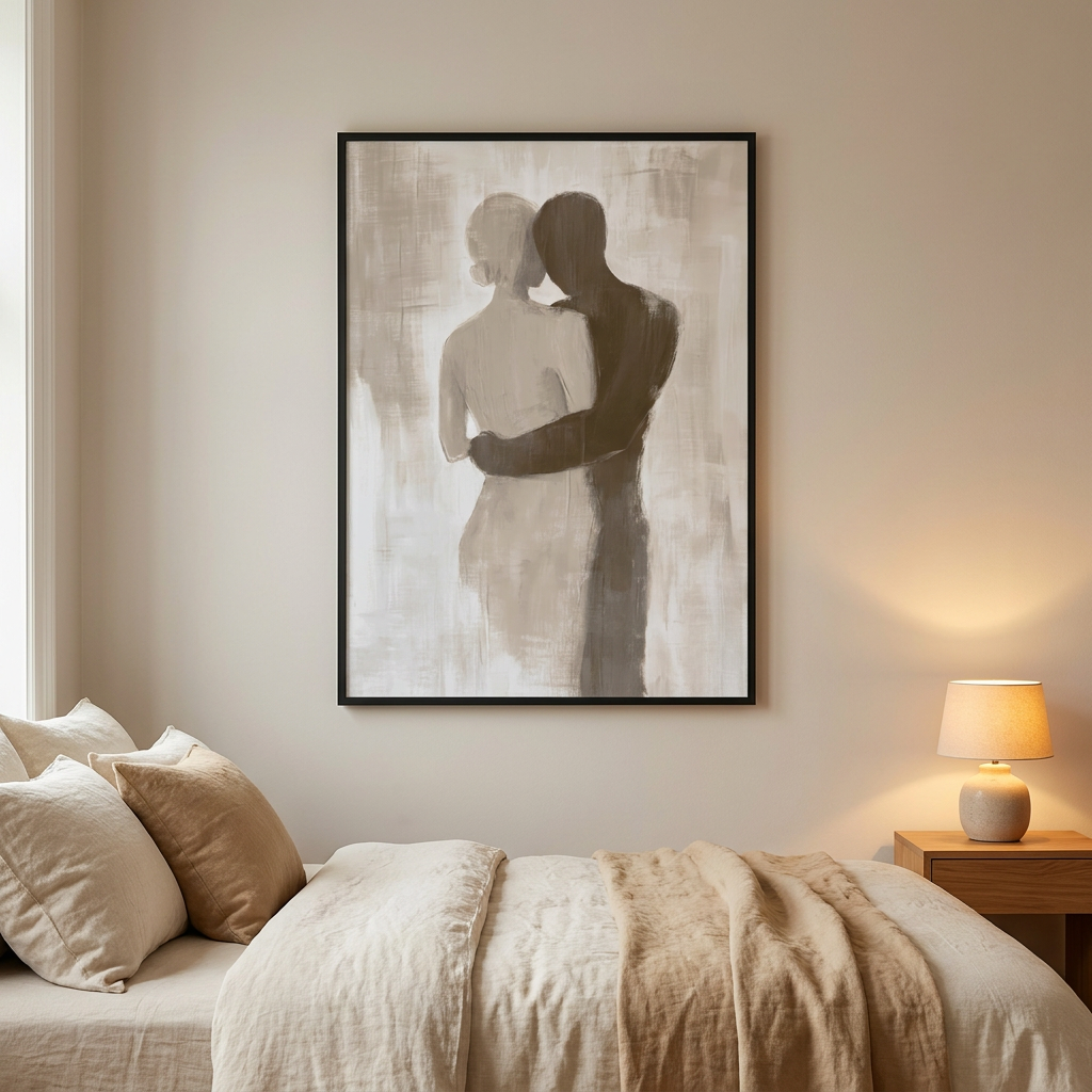 Abstract Love Poster framed in an interior